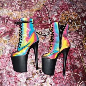 flamingo 1020 REFL size 6 pleaser 8 inch heels